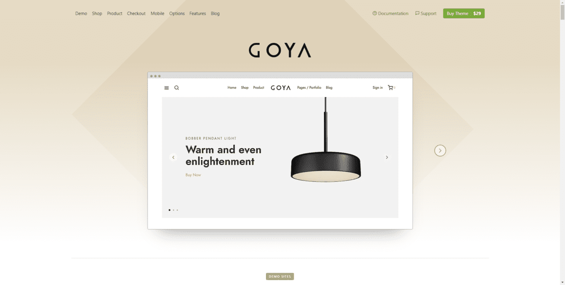 Goya – Шаблон интернет магазина для WordPress